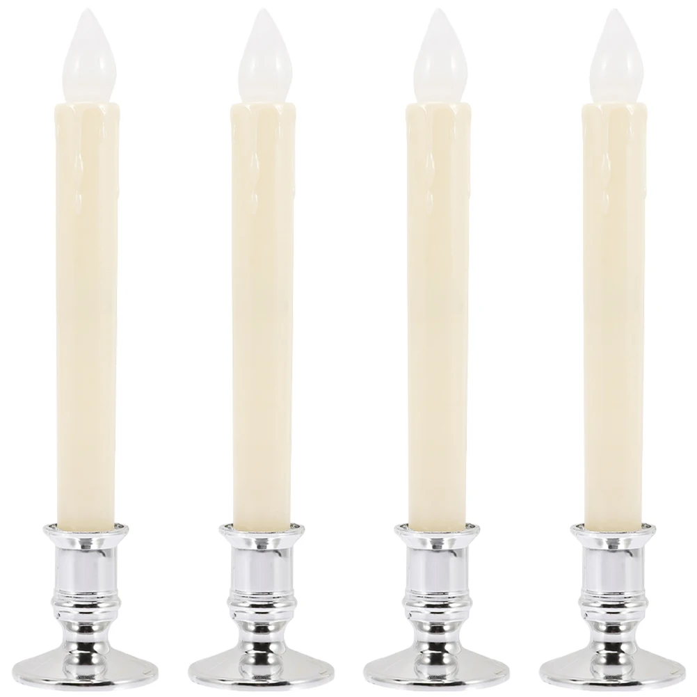 

4pcs Led Flameless Taper Candles Decor Flickering Lights For Home Wedding Party Christmas Halloween Hotel Bar Decorations