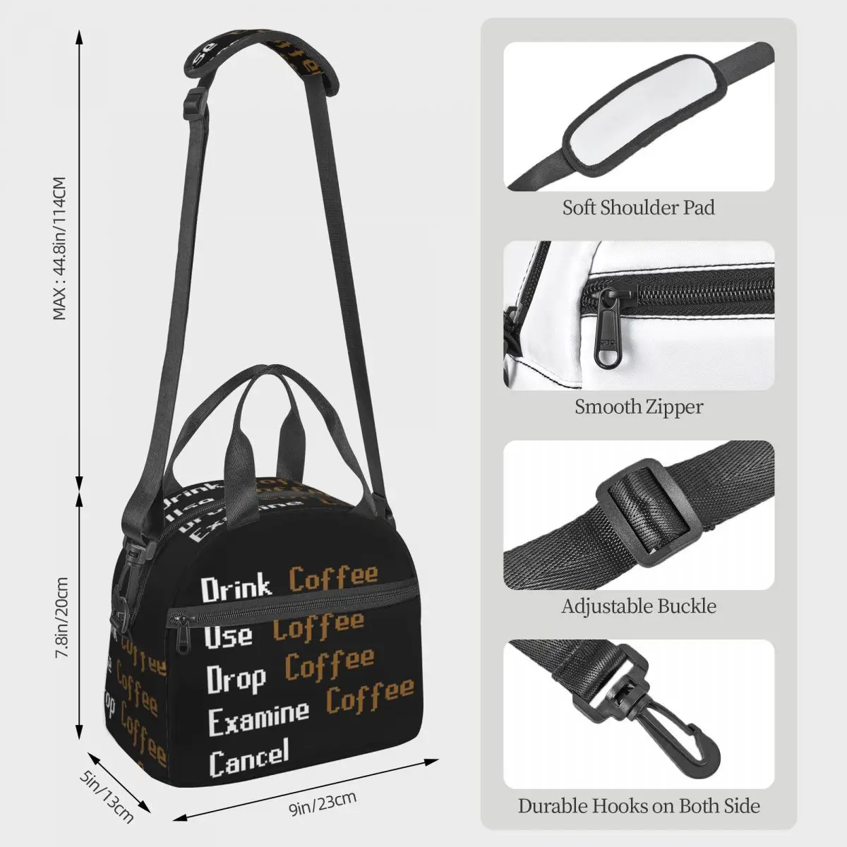 Runescape Mug Lunch Bags Insulated Bento Box Waterproof Lunch Tote Picnic Bags Thermal Bag for Woman Work