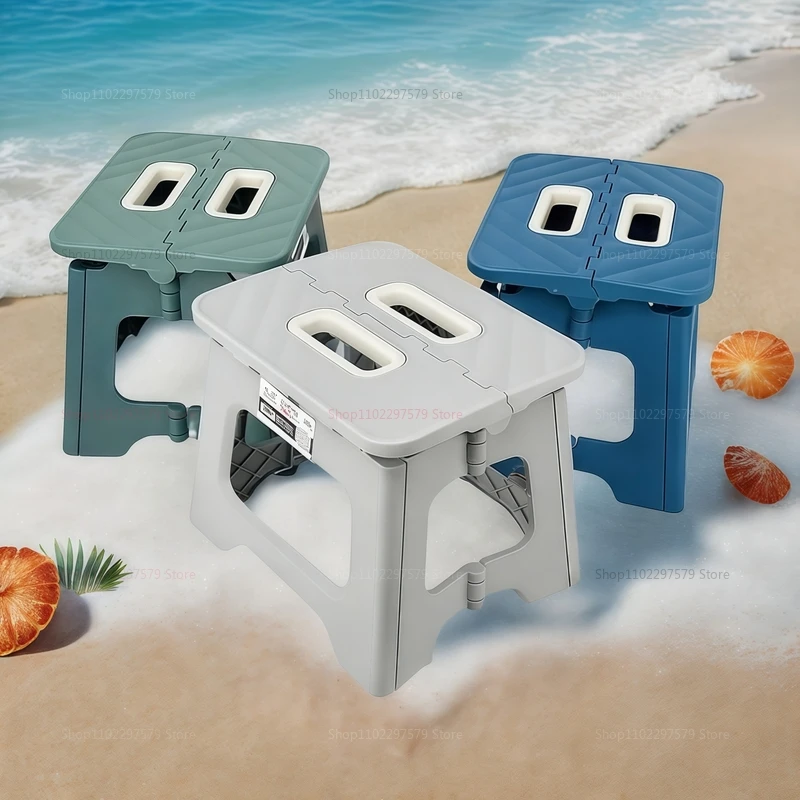 Lightweight Outdoor Camping Foldable Chair Thickened Plastic Beach Chair Carrying Stool Horse Stool Children's Chairs