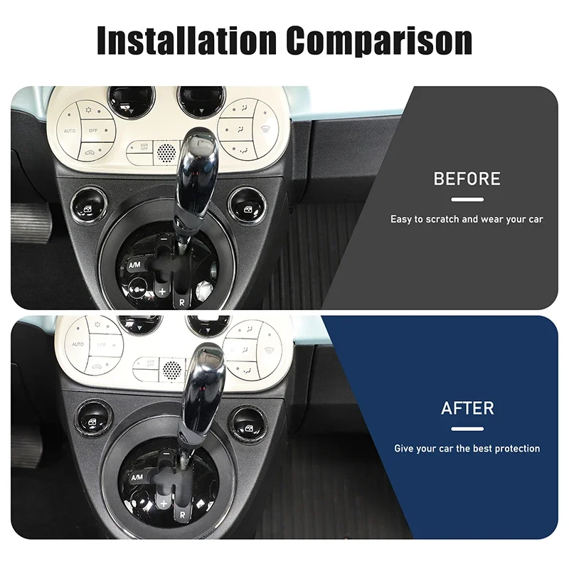 

2Pcs Real Carbon Fiber For Fiat 500 2007-2026+ Car Glass Lift Switch Decoration Sticker Car Interior Protection Accessories