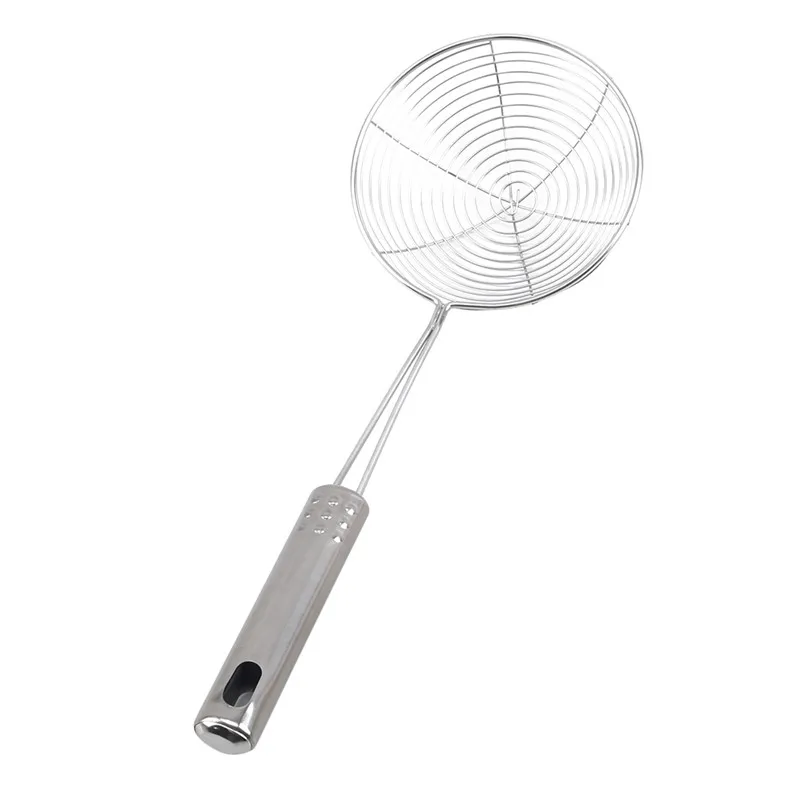 Oval Skimmer Stainless Steel Filter Mesh Oil Pot Food Filter Cookware Colander Fried Filter Kitchen Strainer Baking Cooking Tool view 4
