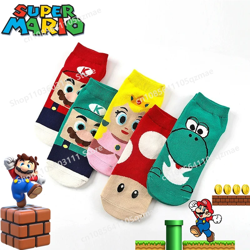 

Game Super Mario Bros Cotton Socks Kawaii Cartoon Figures Luigi Yoshi Anime Short Socks Boys Cosplay Kids Toys Birthday Gifts