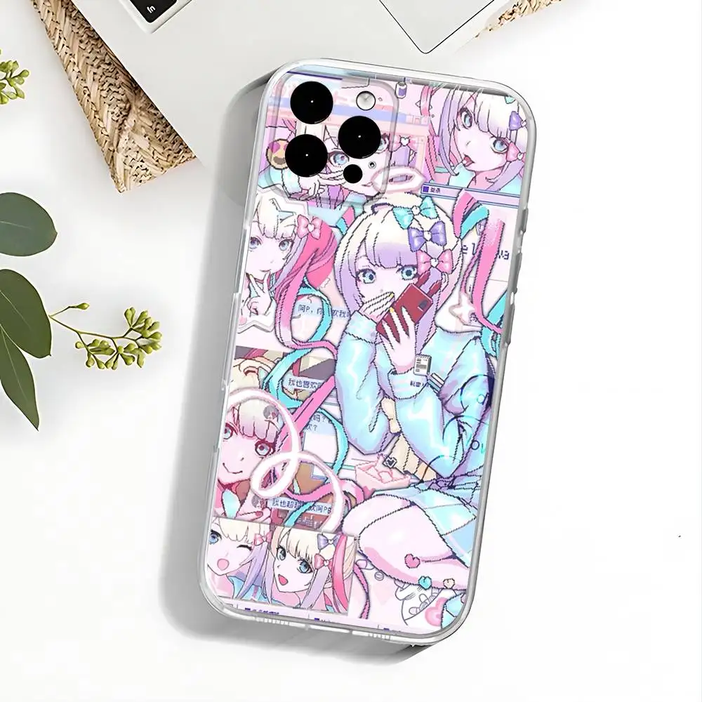 حافظة Needy Streamer O-Overload Ame chan لهاتف iPhone 17,16,15,14,13,12,11 Pro,Max,Plus,X,XS,XR,SE4,E غطاء ناعم شفاف صغير