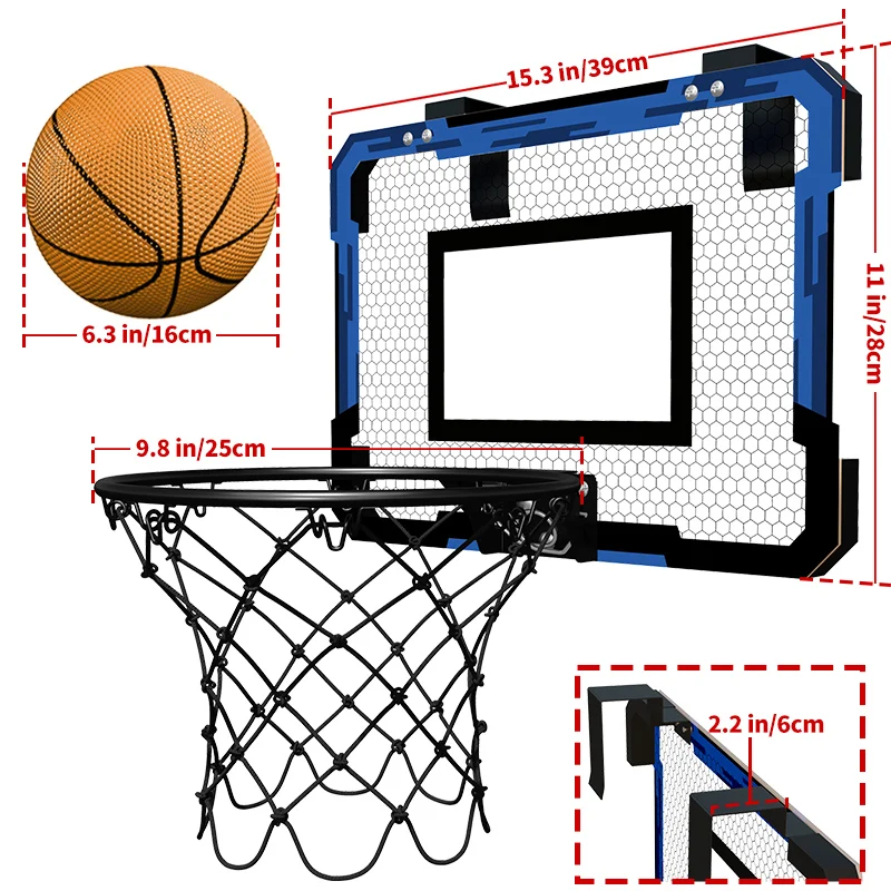어린이 및 성인용 미니 농구 후프, 실내 소형 농구 후프, 문짝 벽 장착 및 방 슈팅 공, 스포츠 게임 세트