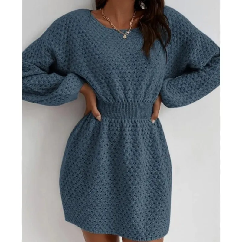 Dames trui gebreide jurk casual lange mouw slanke wrap heup trui herfst winter mode elegante kantoor dames jurken