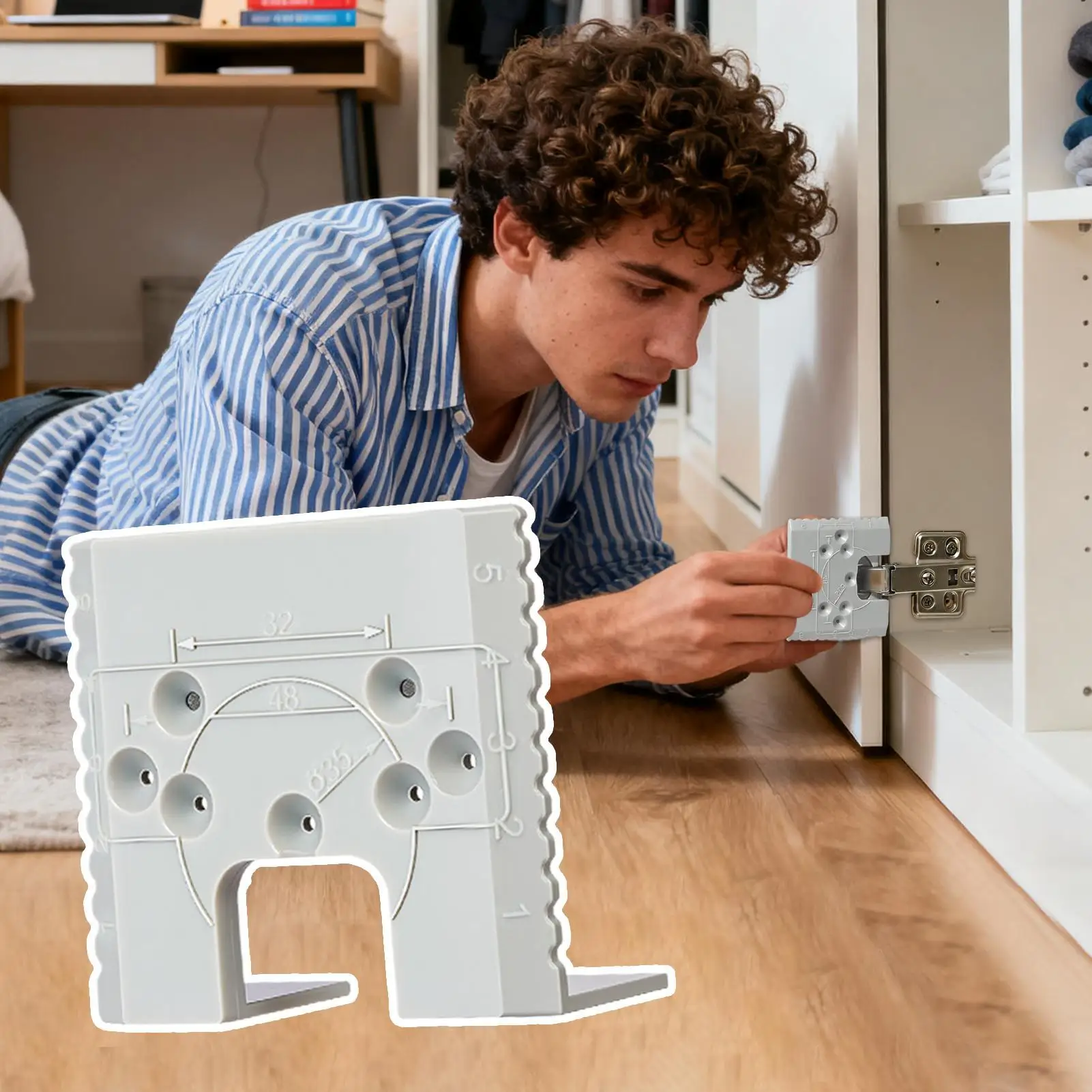 Door Jamb Hinge Jig Installation Template for Door Latch Carpenter Latch Installation for Home Kitchen Workshop Cabinet Drawer