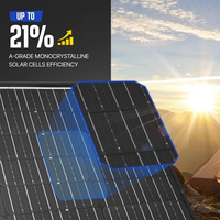 160W portable solar panel foldable carrying case single crystal lightweight without glass USB output RV camping power supply