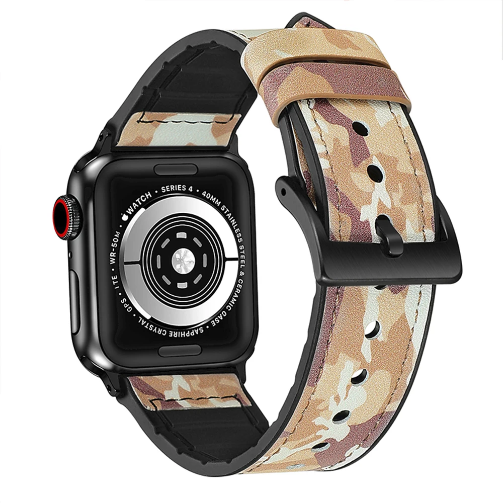 Leather Silicone Strap for Apple Watch 49mm 44mm 40mm 45mm 41mm 42mm 38mm Replacement Wristband for Iwatch Series Ultra 876543SE