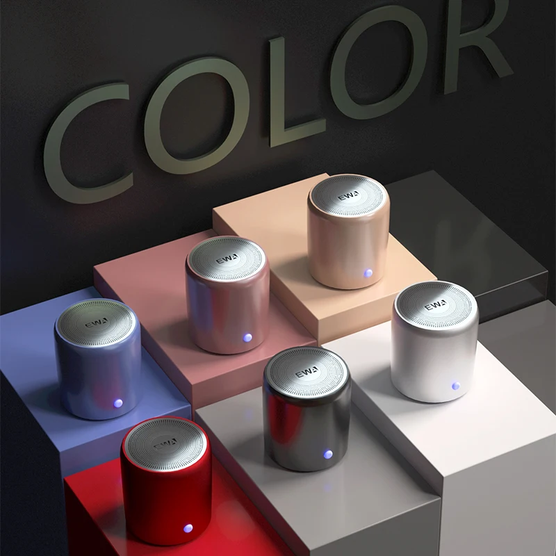 2025 حار بيع EWA A107 TWS مكبر صوت لاسلكي صغير محمول RGB LED مع مضخم صوت RGB ميكروفون الإضاءة لاستخدام الحفلات