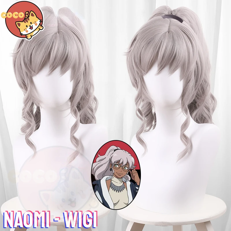 Metallic Rouge Naomi Cosplay Wig Anime Metallic Rouge Wig Naomi Ortman Cosplay Long Pink Gray Wig CoCos