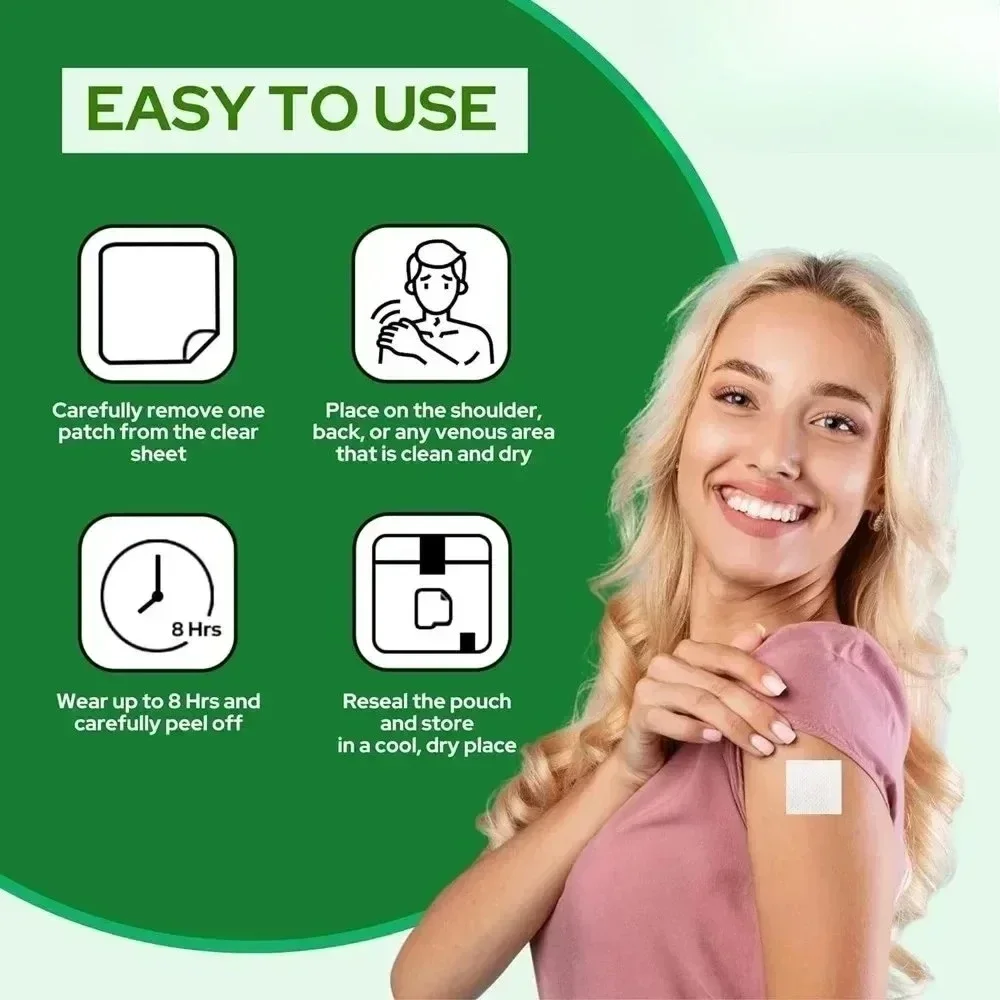 30 Patches Cordyceps Mushroom Transdermal Patches for Heart Function, Energy & Stamina Support