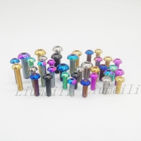 Liumeili Titanium Ti Bolts M5 M6 M8X15/20/25mm Allen Key Button Head for Bicycle Motorcycle Fixing Screws