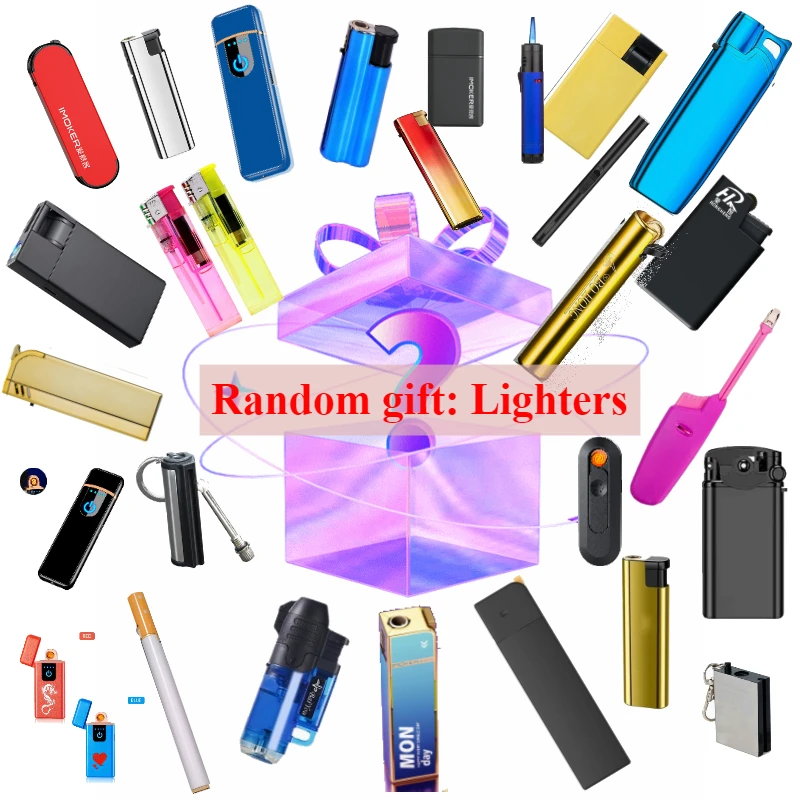 5PC/1PC Random Color And Style Windproof Flame Coal oil & Gas Lighters Cigarette Fuel Usb Lighter Accessory For Men'S Gifts