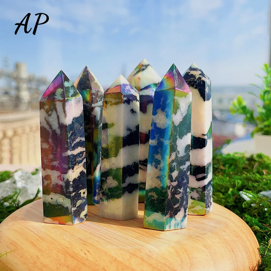 

1 шт. натуральный кристалл черная Зебра Гальваническая башня исцеляющий камень обелиск драгоценный камень волшебная палочка Ремесла домашние украшения