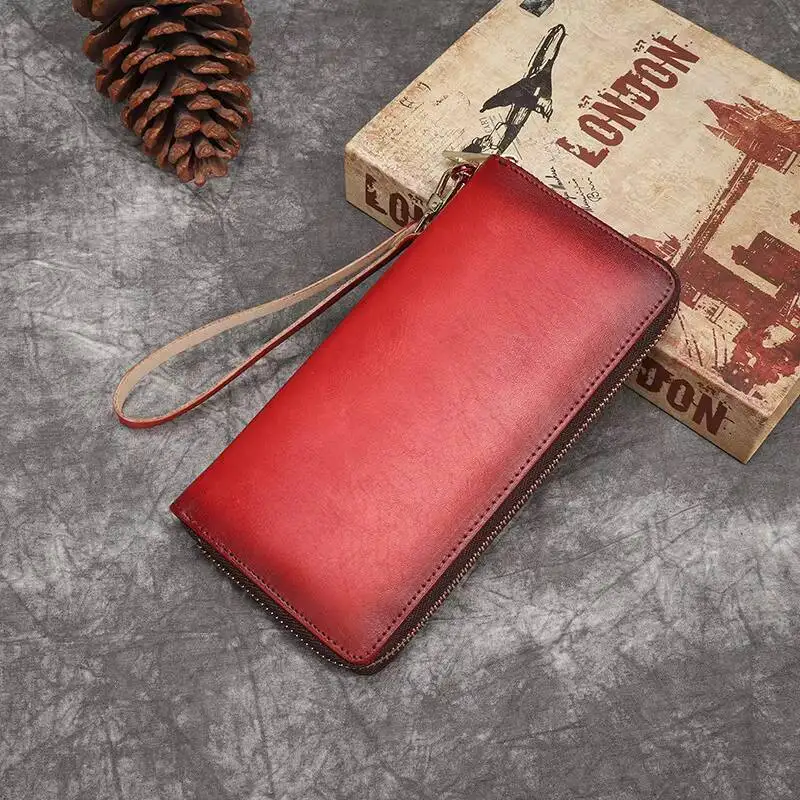 MOTAORA 2025 New Casual Genuine Leather Women Wallet Cowhide Solid Colour Retro Coin Purse Female Luxury Handmade Wallets Ladies