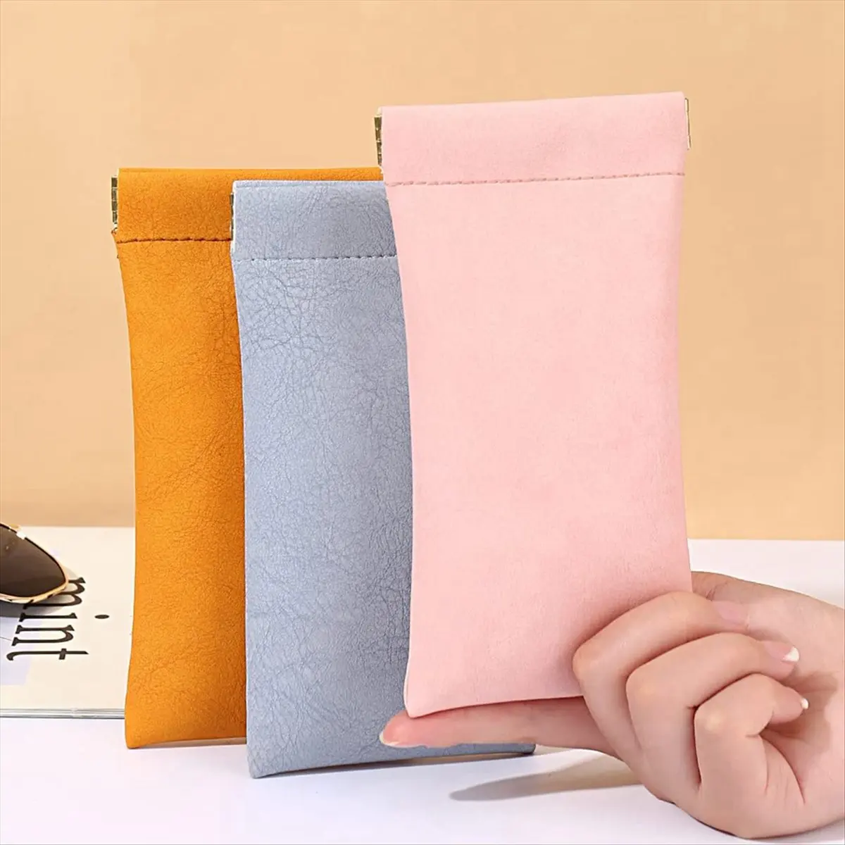 Glasses Case 4 Pack, Eyeglasses Case for Women Men, PU Soft Glasses Sunglasses Case Portable &LICG