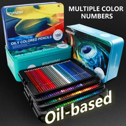 Brutfuner Oily Colored Pencils 180/240/300Colors Round Wooden Handle Artist Painting Drawing Sketch Art Design Student Supplies