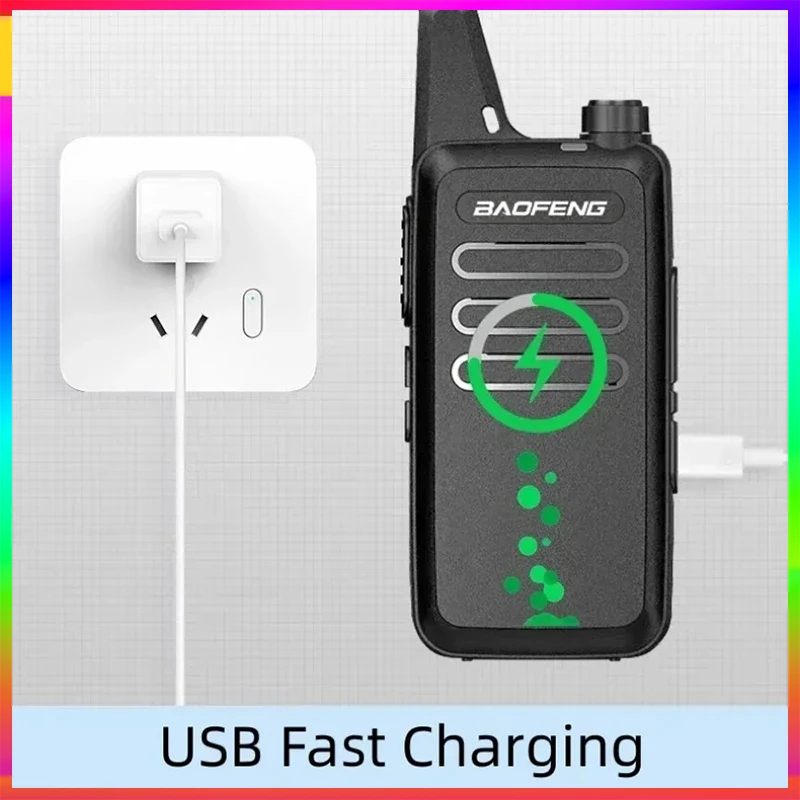 Baofeng BF-T20 2 pezzi Mini Walkie Talkie portatile Radio bidirezionale ricarica USB VOX per BF-C9 BF-888S KD-C1 per la caccia alla stazione dell'hotel