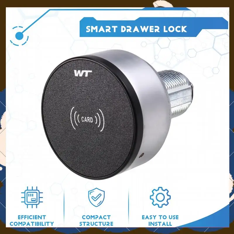

Office Desk Smart Lock Smart Mini IC Card Induction Lock For File Cabinets, Wardrobes, Mailboxes Home And Office Use-[A53I]