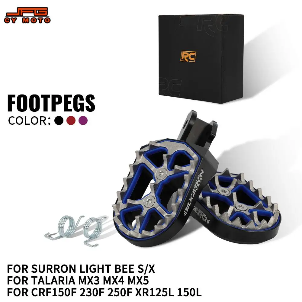 

For CRF150F/230F/250F XR125L/150L TALARIA MX3/4/5 Surron Light Bee S/X Foot Pegs CNC Aluminum Anti-Slip ebike Pedals Accessories