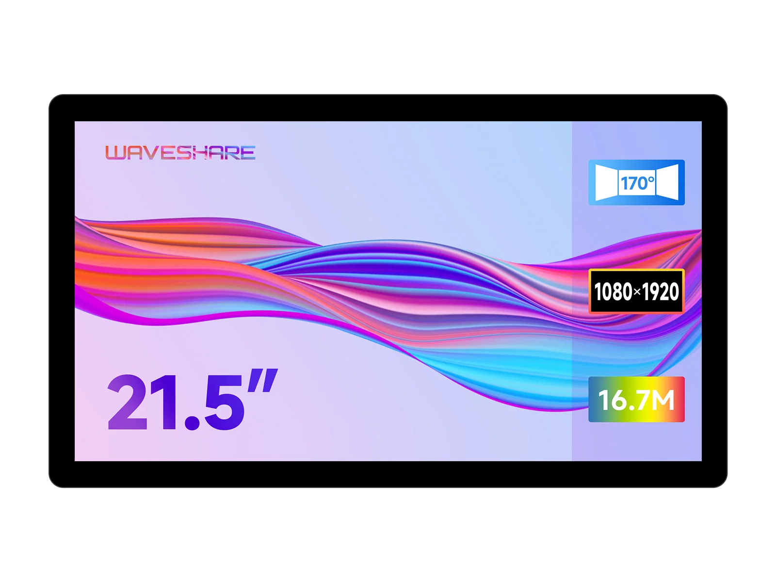 Waveshare 21.5inch Capacitive Touch Display, 1080×1920 Full HD, Suitable For Industrial, Commercial, Supports Raspberry Pi