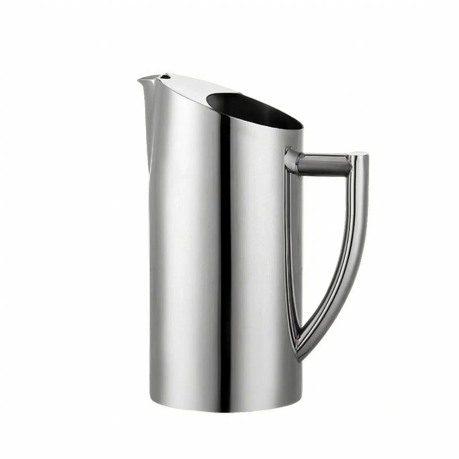 Modern Steel Water Pitcher Smooth Finish Tall Carafe for Countertop Dining Room Drink Station