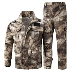 Man Set Men's Spring and Autumn Season Thickened Dirt Resistant and Wear-resistant Camouflage Work Clothes Suits for Men