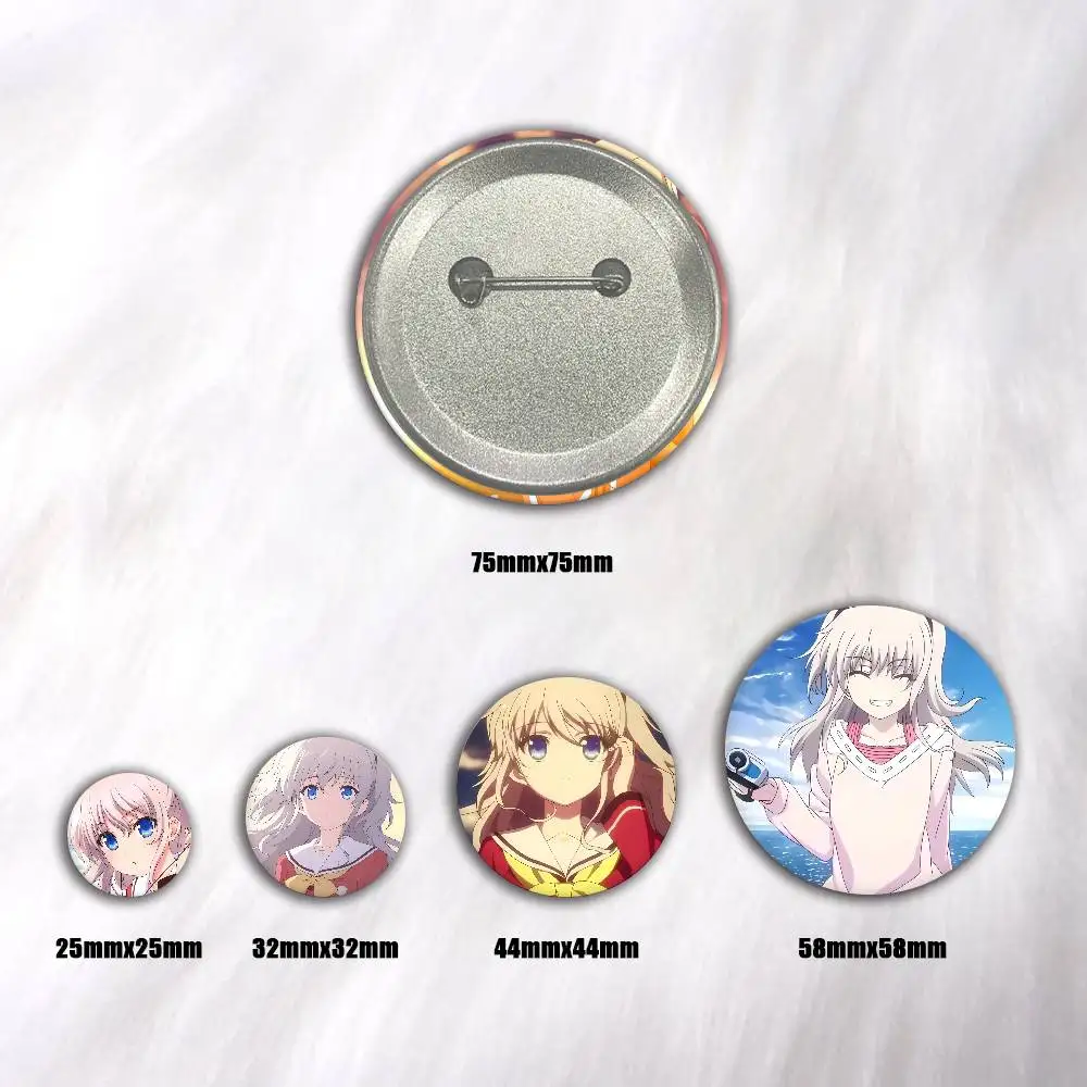 Classic Cartoon Anime Girl C-Charlotte Tomori Nao Badge Tinplate DIY Backpack Clothing Accessories Jewelry Pins