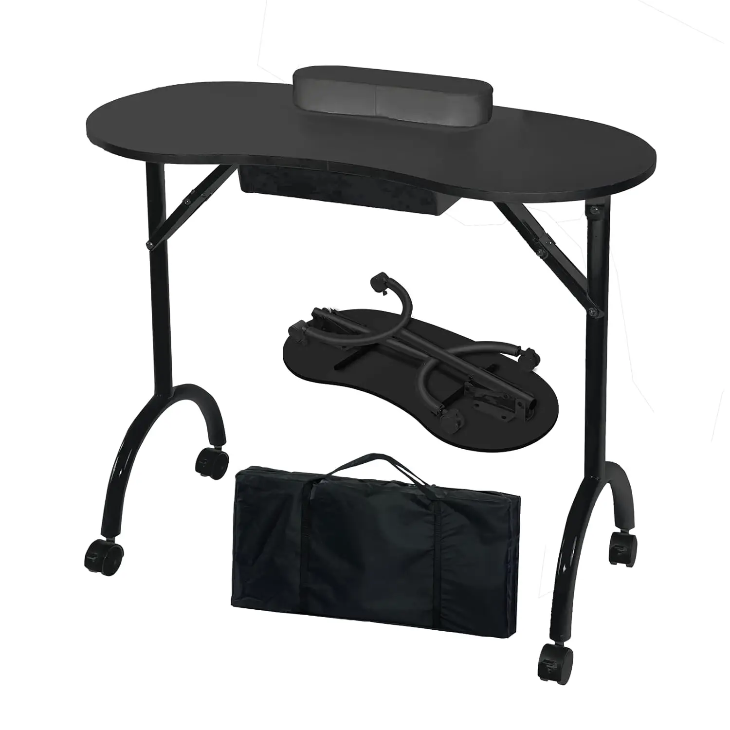 

Protable Nail Desk with Drawer,Foldable Manicure Table with Carry Bag for Professional Beauty Nail Salon,Mobile, Customized