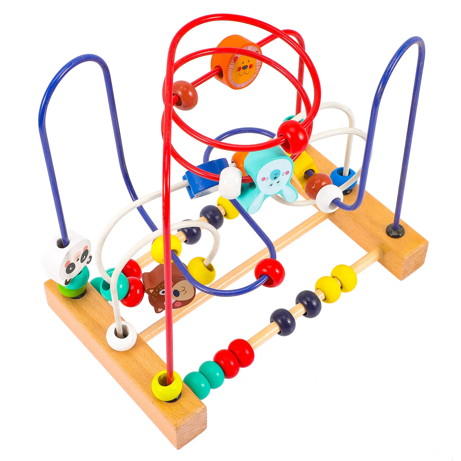 

1Set Animal Beaded Maze Sensory Kids Plaything Educational Early Learning Hand Coordination Development Roller Play