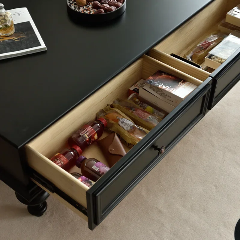 Mesa de centro de madera maciza americana Simple, mueble de TV combinado, retro francés, pequeño apartamento, casa rural