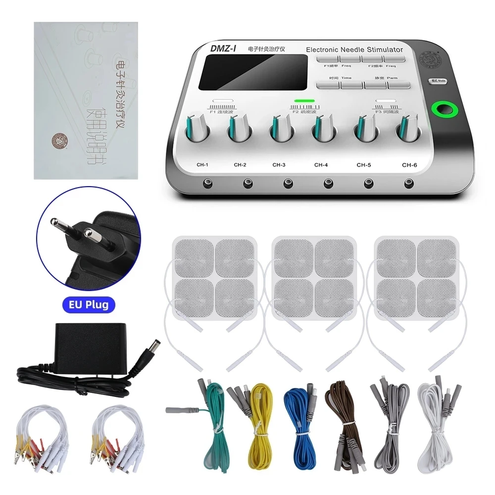 Electric Muscle Stimulator 6 Output Channel Electroacupuncture Acupuncture Needle Physiotherapy TENS Machine Relax Massager Pads