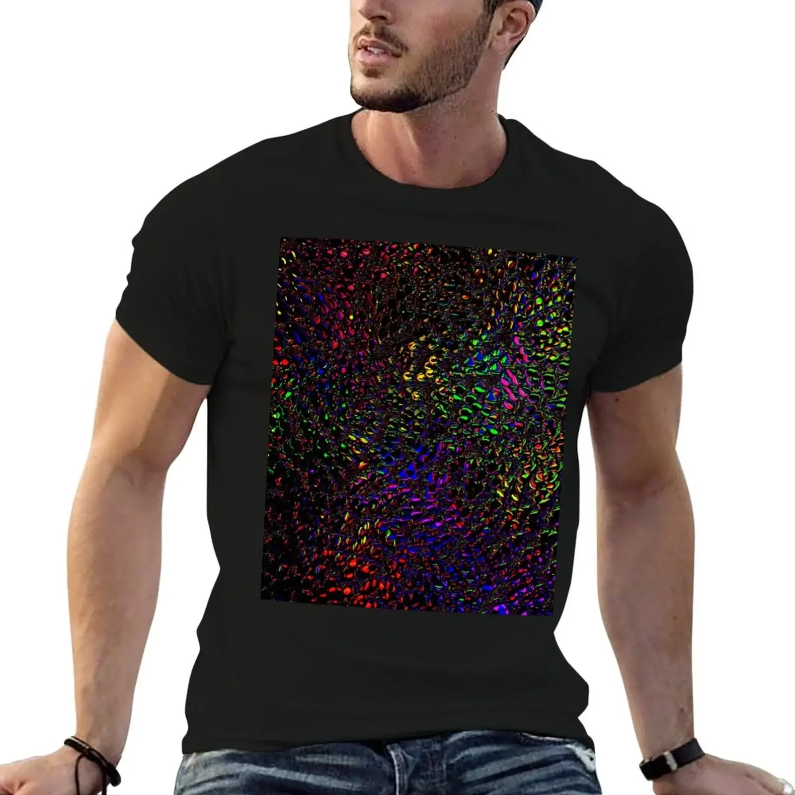 Dark Rainbow Scales T-Shirt plain street wear men clothings