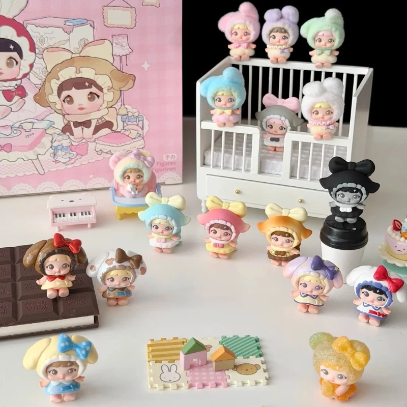 Nommi Sweetheart Plan Series Mini Fiqures Blind Box Toys Mystery Bag Flocking Doll Cute Nommi Mini Anime Figure Desktop Ornament