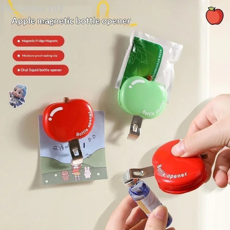 【SSummer10】Three-in-One Magnetic Bottle Opener - Refrigerator Sticker Snack Sealing Clip Portable Liquid Tool【SS】