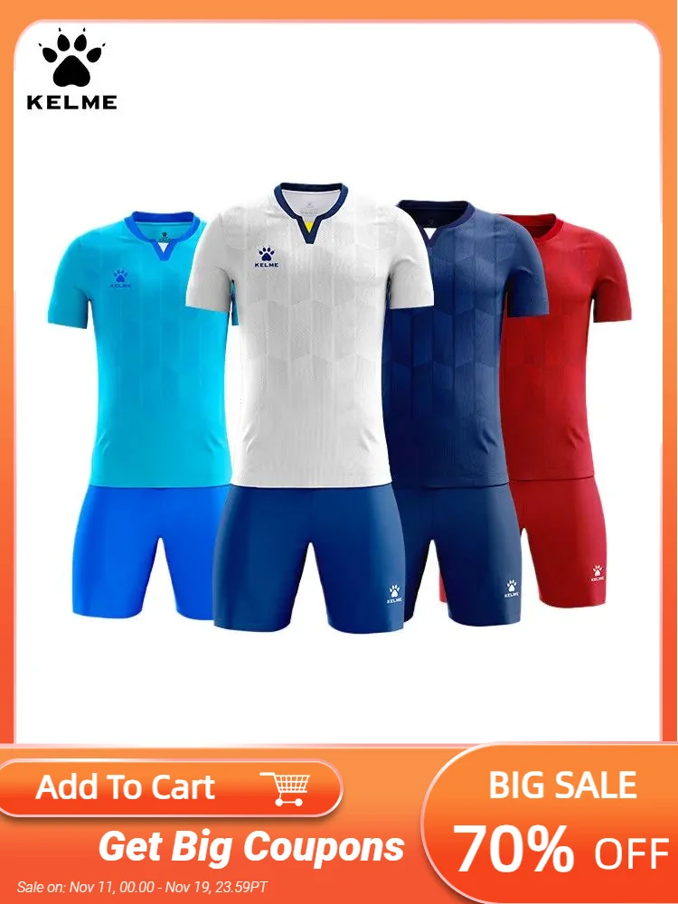 

Kelme Football Suit Customized Set 2024 Summer Outdoor Running Training Short Sleeve Shorts Basketball Suit Soccer Jersey