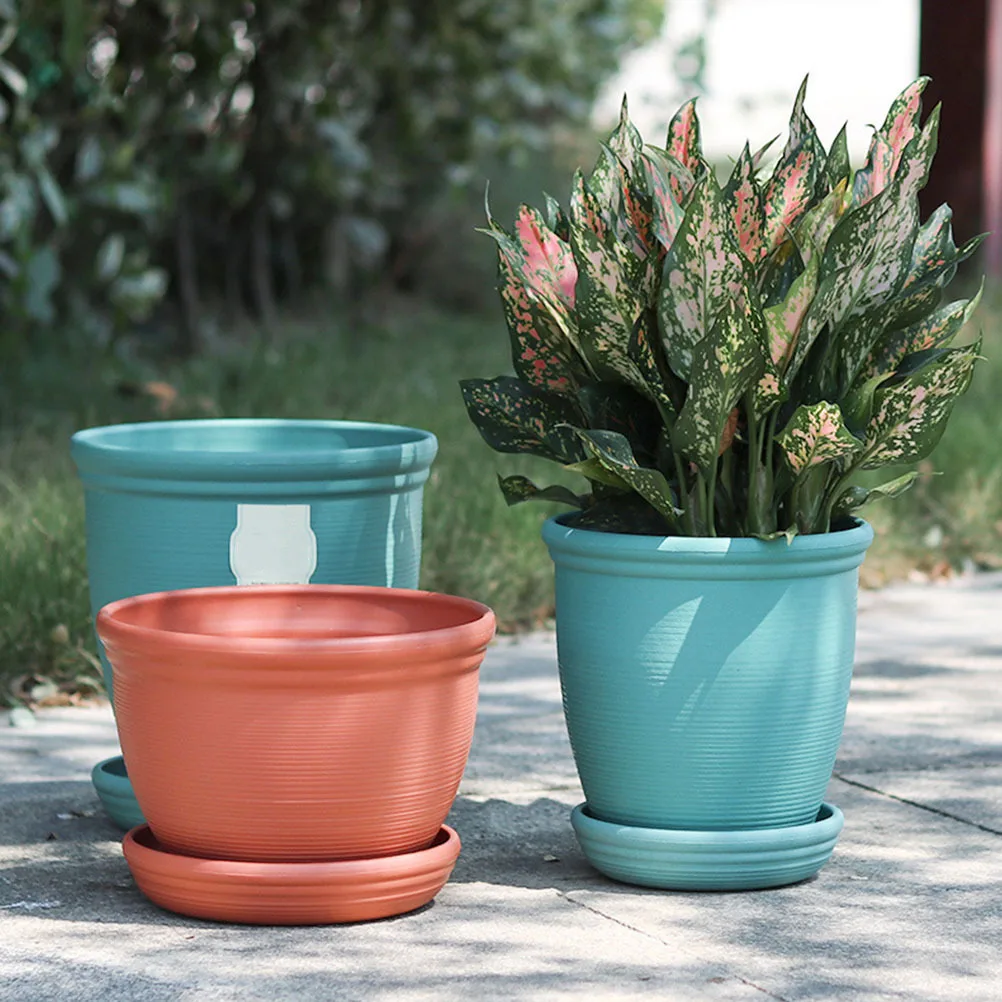 

2Pcs Plastic Flowerpot Tray Plant Pots Tray with Water Resistant Design Easy Clean Garden Tool Accessory for Home Balcony Green