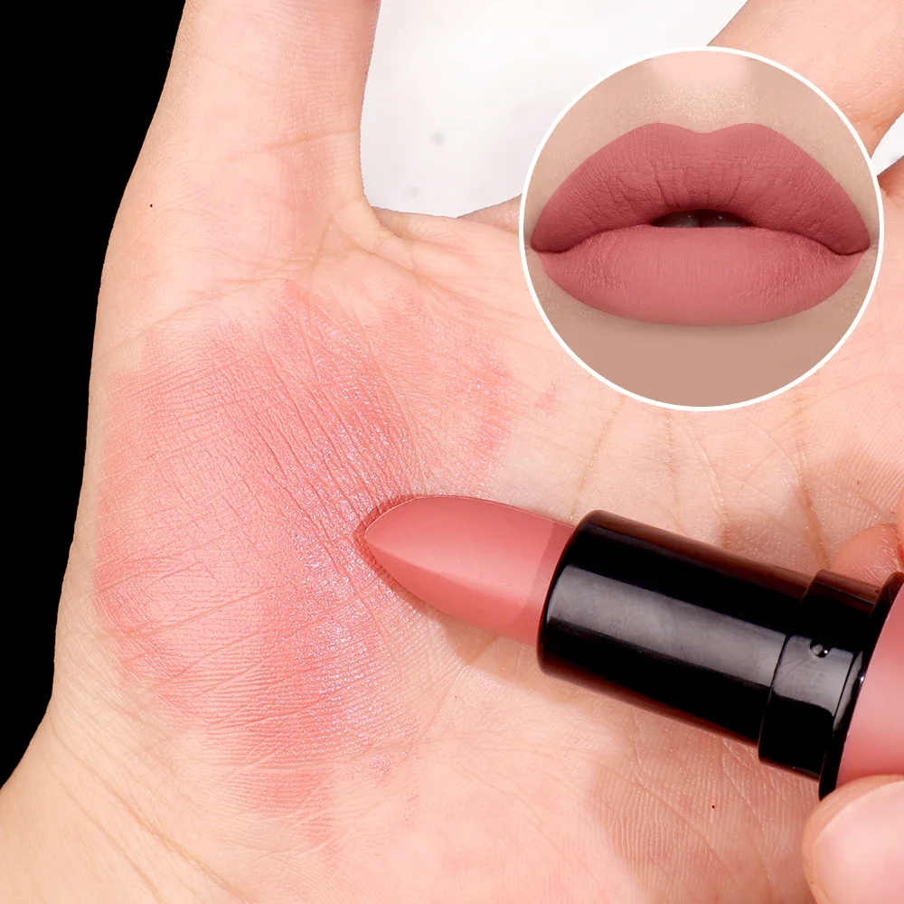 Lápiz labial desnudo de terciopelo, 6 colores mate, resistente al agua, hidratante, duradero, Sexy, rojo, taza antiadherente, maquillaje, tinte de labios, Cosméticos de belleza