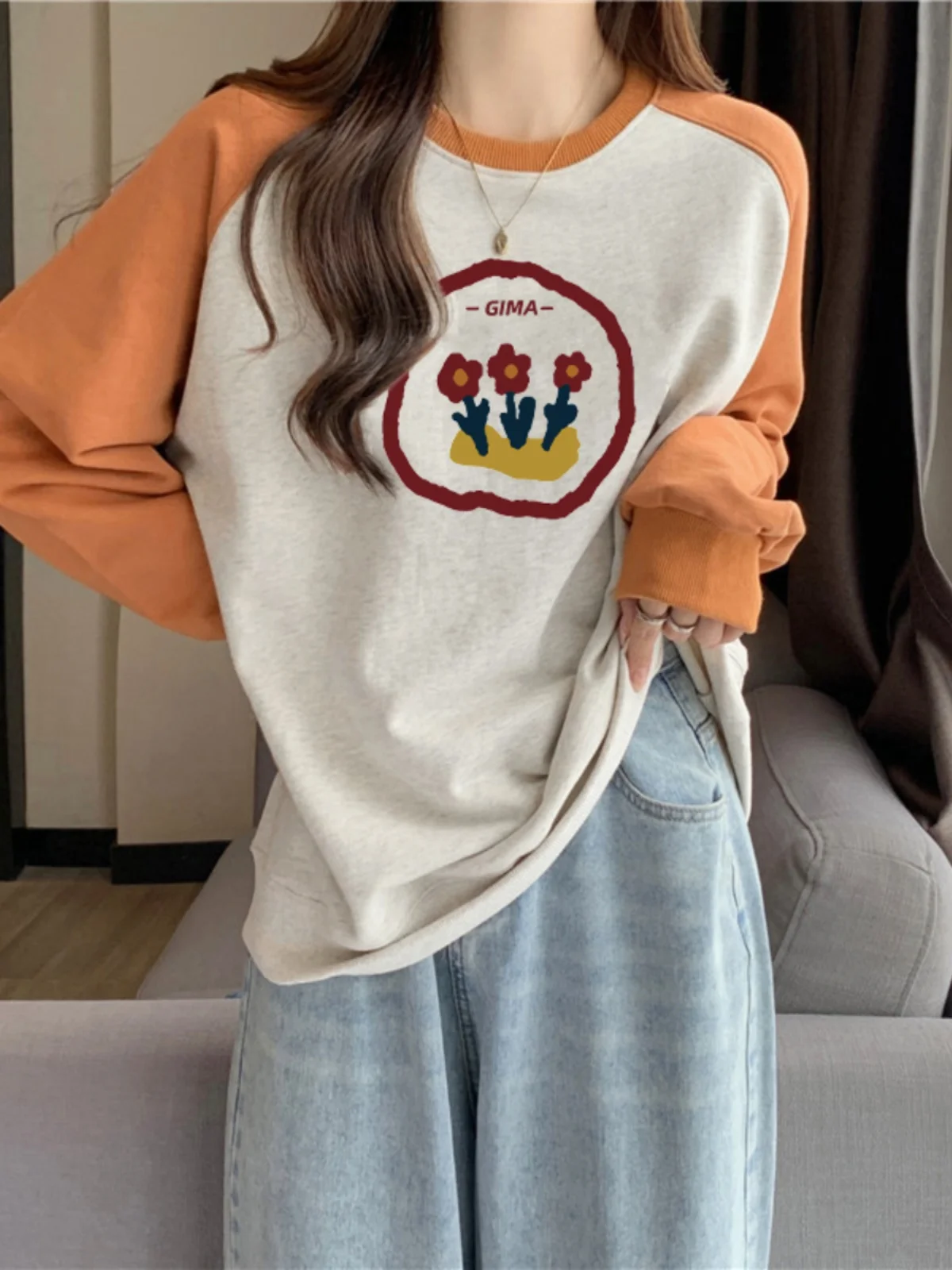 

Толстовки женские готические зимние панк-рок пара с рисунком и принтом стильный черный серый скейтборд карман геометрический трикотаж ткань