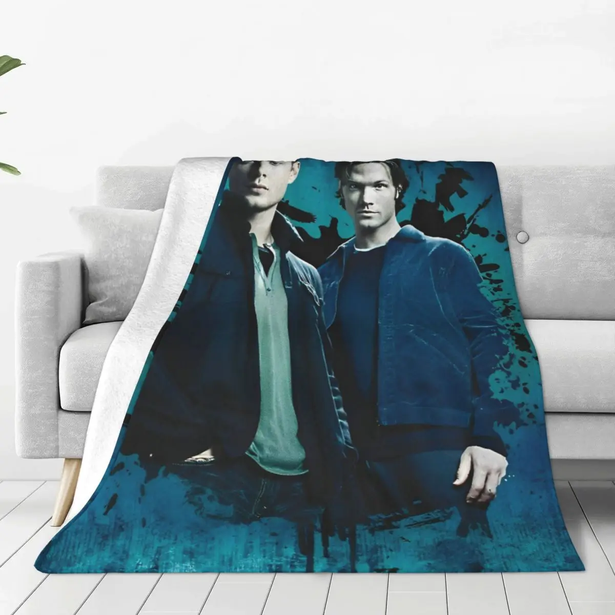 Sam Dean Supernatural Knitted Blankets TV Wool Throw Blanket Summer Air Conditioning Printed Ultra-Soft Warm Bedspreads