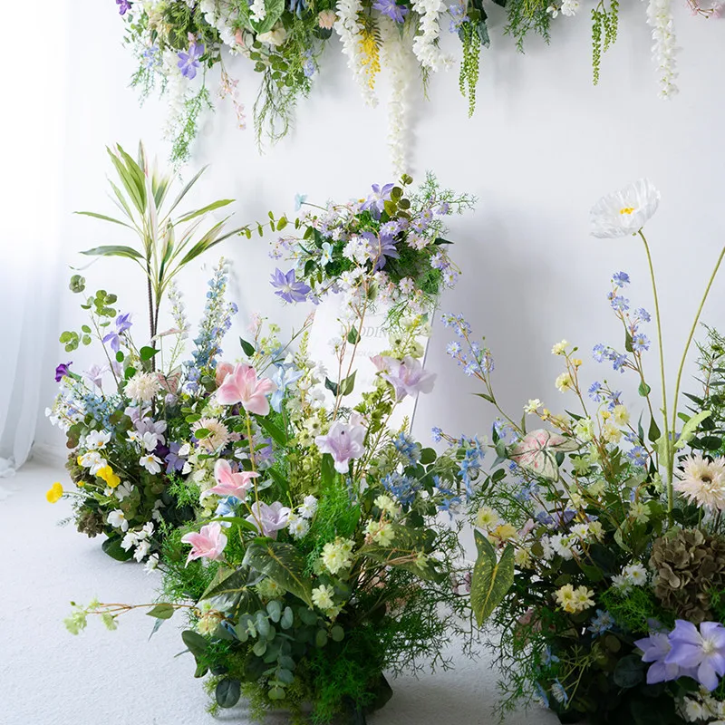 Monet Garden forest-style decorative artificial floral art: wall background, wall-mounted display window, storefront event arran