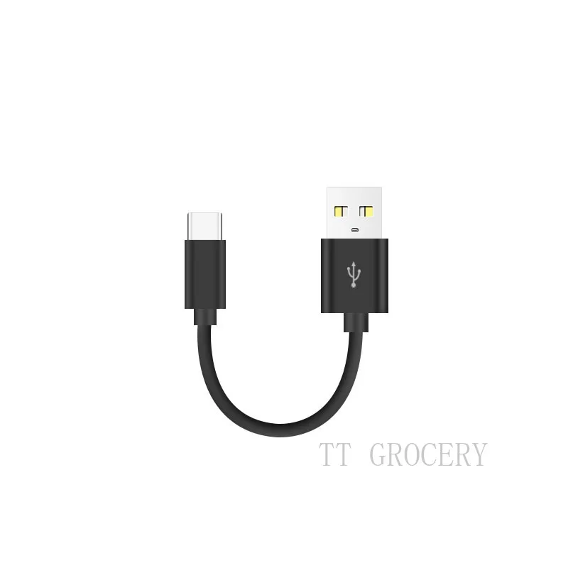 Kabel Pendek USB Tipe C 10Cm untuk Samsung Galaxy S9 Note 8 9 USB 3.0 Tipe-c USB C 2A Kabel Data Pengisi Daya Cepat Huawei P10 P40 Pro