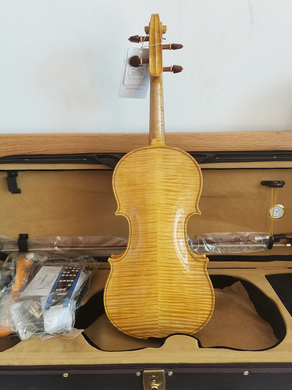 famous brand Violin Christina v06W 4/4 Stradivarius 1716 Italian solid yellow Professional Handmade Violino Musical Instruments