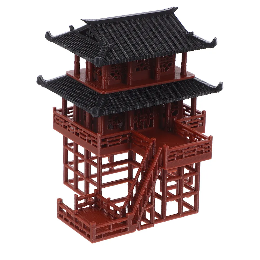 Micro Landscape Ornaments Mini Chinese Pavilion Statue For Aquarium Bonsai Garden Terrarium Decor Asian Courtyard Sculpture