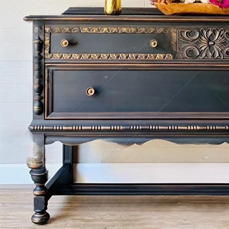 خزانة مدخل على شكل زهرة من الخشب الصلب الفرنسي القديم، خزانة مدخل خزانة مزخرفة أمريكية قديمة #2