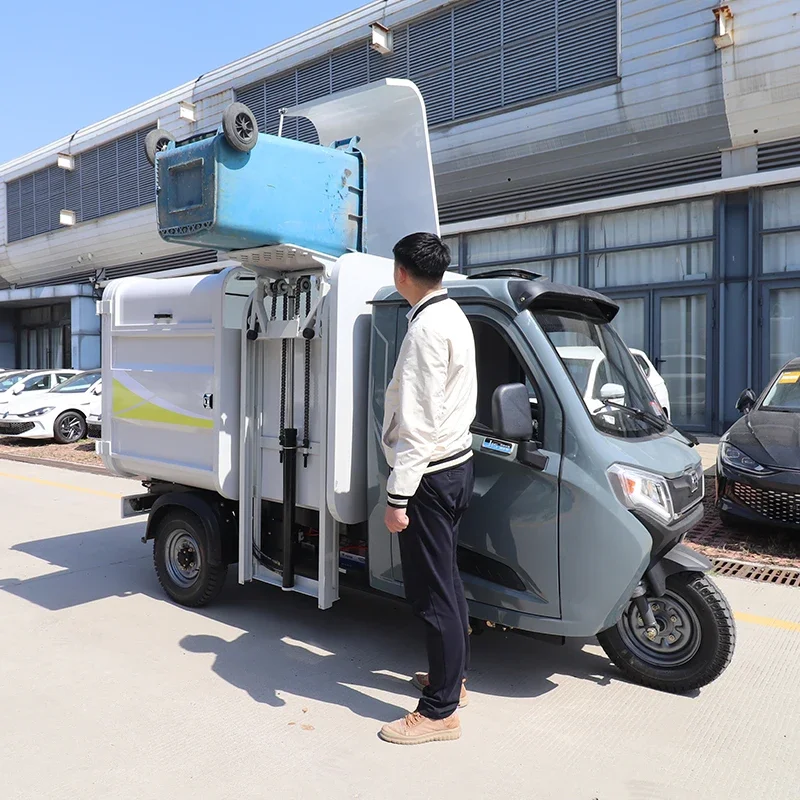 New Energy Electric Three-wheeled Side Loading Garbage Truck Simple Driving Garbage Tricycle