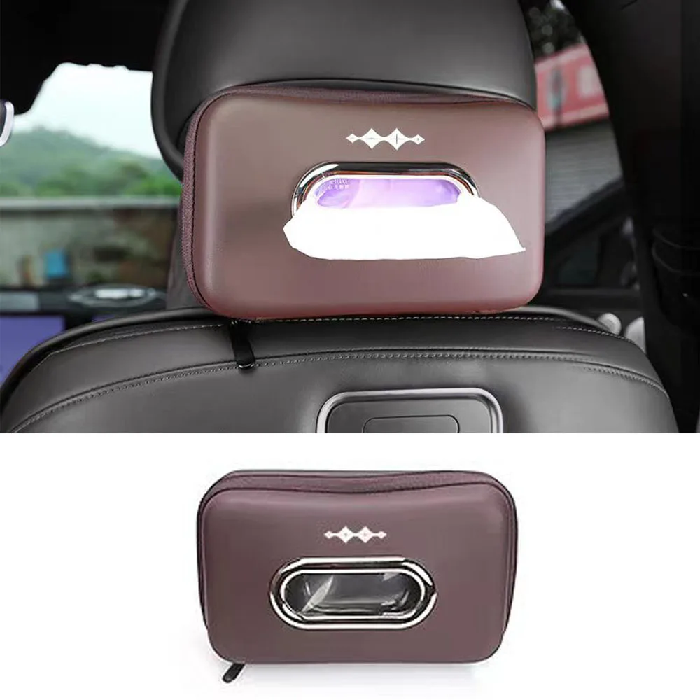 Fit For Equation Leopard Titanium 7 Car Tissue Box New Seat Hanging Drawer Box Car Interior Supplies