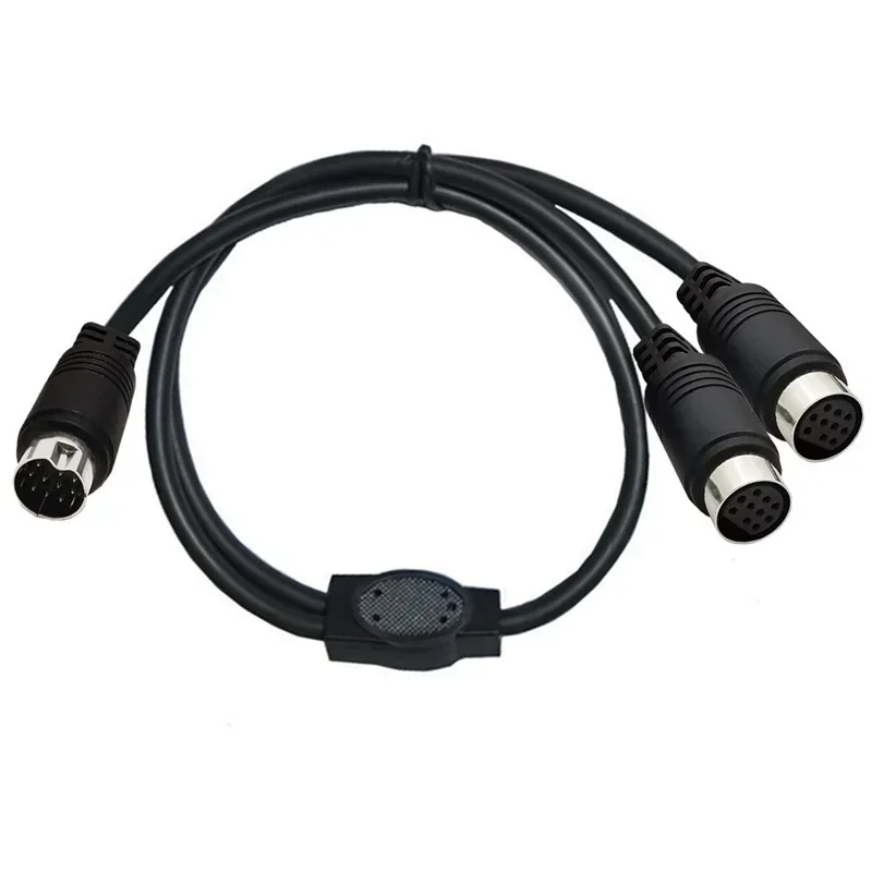 Mini DIN 10 Pin Splitter Y Adapter Cable Audio input Cable Compatible With TV Receiver TV Monitor Projector Audio and Video 0.3M