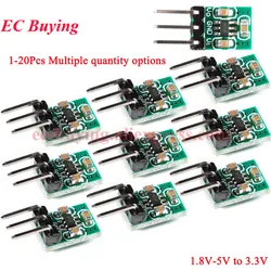 1Pc-20Pcs Mini DC-DC Automatic Buck Boost Power Module 1.8V 3V 3.7V 5V to 3.3V Step Down/Up Low Noise Regulated Charge Pump