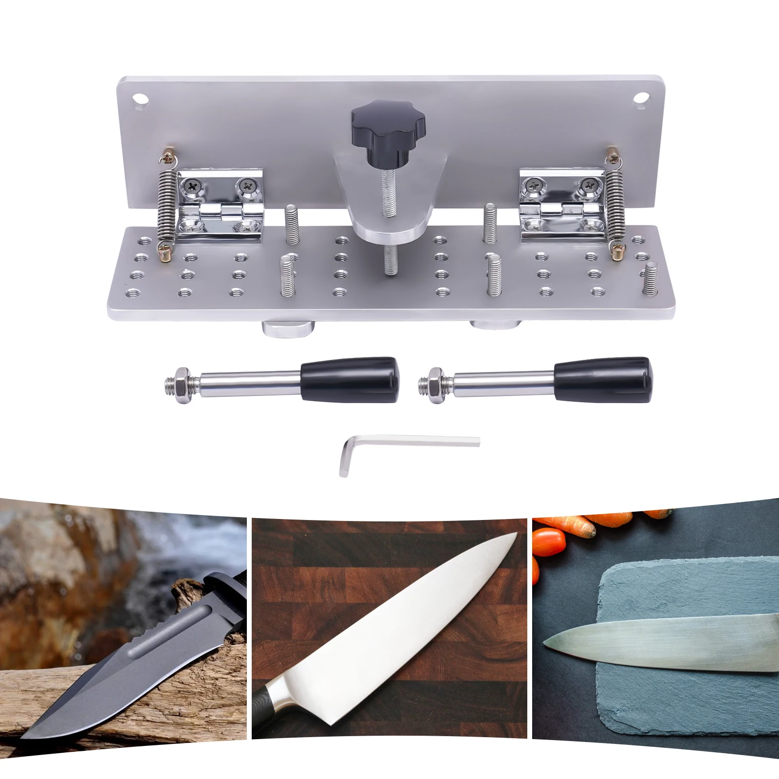 Belt Grinder Parts Knife Sharpener Jig Belt Sander Universal Knife Jig Sharpener V-Clip Multi Hole Grinding Jig Locator